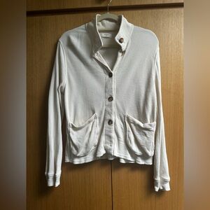 BILLY REID Women’s waffle knit shirt/jacket in cream, size M